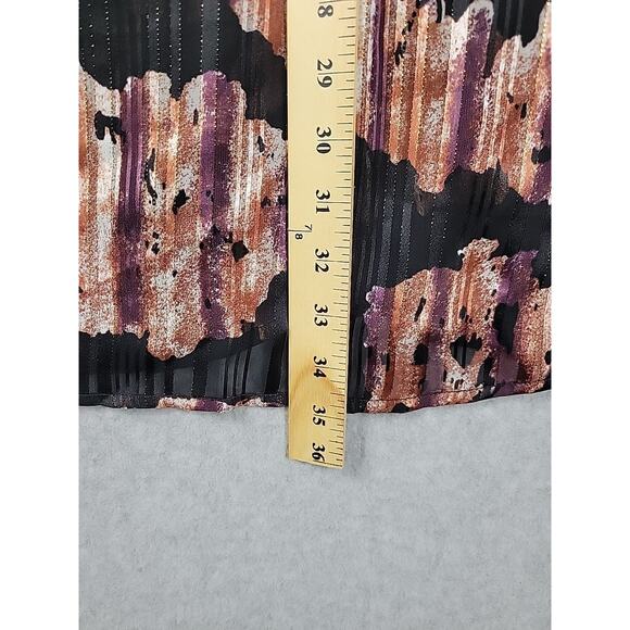 Caffe Marrakesh Black Gold Striped LS Sheer Button Up Shirt Women's Plus 2X - Picture 8 of 12